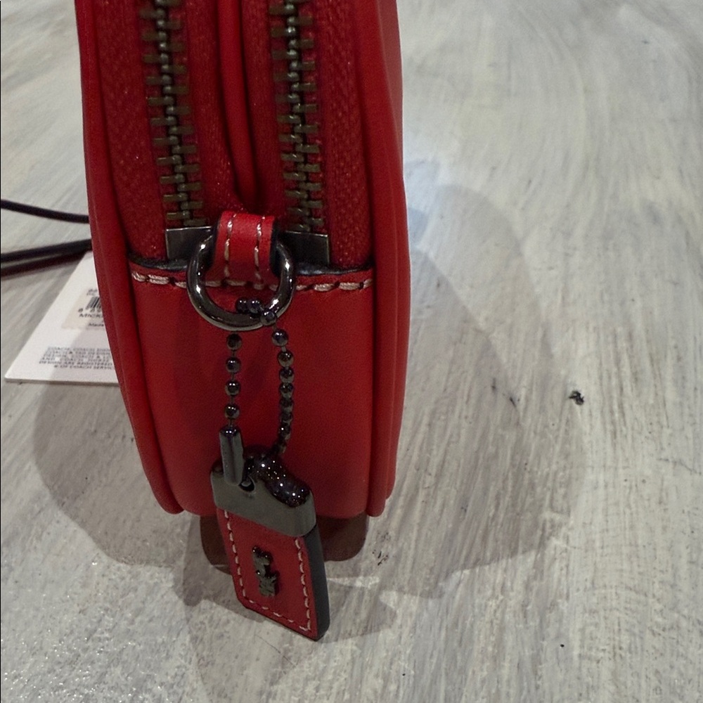 Coach Red Leather Mickey Wristlet/Crossbody - Picture 3 of 10